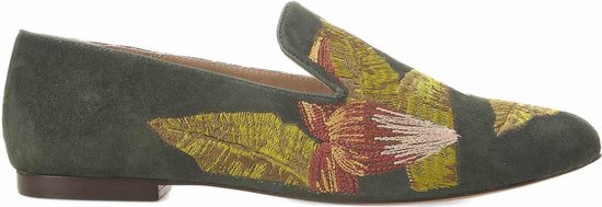 Mangará Canela Dames schoenen - Leer - Handgemaakt - Borduring - Groen - Maat 38