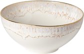 Casafina Costa Nova - Taormina - serveerschaal - wit met gouden rand - fine stoneware - 24 cm rond
