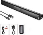 Soundbar voor TV Draadloos - Home Surround - Bluetooth 4.2 Soundbar Met Afstandsbediening - 4 Speakers - Magnetische Hoorn - Surround Sound - Ondersteunt TF Kaart en U disk- Zwart