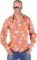 Hippie blouse Paisley oranje/bruin - Maat 50/52 (m/l)
