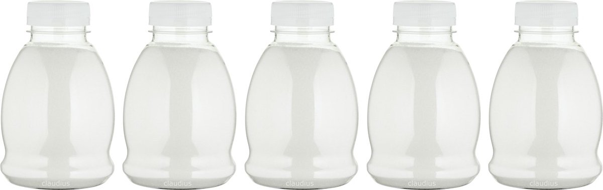 Goedkoopste Scrubzout White Lotus - 375 gram - Fles met transparante dop - Set van 5 stuks - Hydraterende Lichaamsscrub