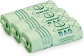 Sacs poubelle compostables - 10L - 3 rouleaux - 60 pièces - Biodégradable - Certifié européen - Matériau biosourcé