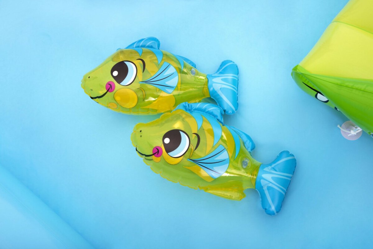Bestway Kinderzwembad met Glijbaan - Incl. Opblaas Waterspeelgoed - 239 x 206 x 86 CM - 308 L - Waterdieren — afbeelding 14