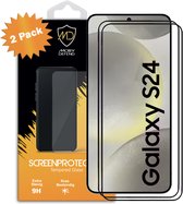 2-Pack Samsung Galaxy S24 Screenprotectors - MobyDefend Screensavers Met Zwarte Randen - Gehard Glas - Glasplaatjes Geschikt Voor Samsung Galaxy S24