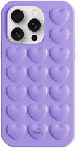 xoxo Wildhearts Heartbreaker Purple telefoonhoesje - Geschikt voor iPhone 14 Pro Max - Heart case - Hoesje met hartjes patroon - Case met hart - verstevigde backcover - Paars