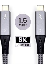 Somstyle Thunderbolt 3 Kabel - USB-C naar USB-C - 100W - 40Gbps- Gecertificeerd - 1.5 Meter
