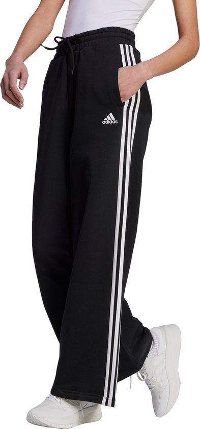 Adidas Sportswear Essentials 3-Stripes French Terry Wide Broek - Dames - Zwart