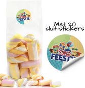 Uitdeelzakjes + sluitstickers - 20 stickers & 20 zakjes - cellofaanzakjes - Transparant - snoepzakjes - traktatie zakjes - Inpakzakjes - kinderfeestje - Super Feestje