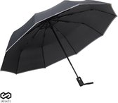 Bol.com Infinity Goods Stormparaplu - Paraplu - 140 km/u - Reflecterend - Ø 107 cm - Automatisch Uitklapbaar - Beschermhoes - Zwart aanbieding