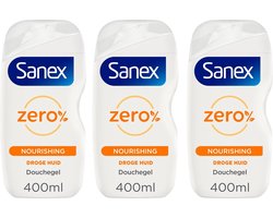 Sanex Zero% Droge Huid Douchegel - 3 x 400 ml
