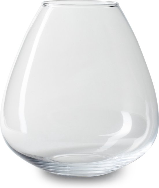 Jodeco Bloemenvaas Gabriel - helder transparant - glas - D22 x H23 cm - bol vorm vaas