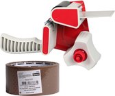 Benson Tape dispenser/houder - kunststof - incl. 2 rollen verpakkingstape