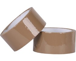 Verpakkingstape - bruin - 2x - 48mm x 50m - verpakkingsbenodigdheden voor kantoor/thuis