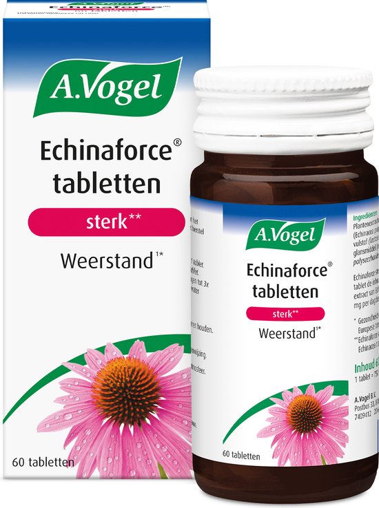 Foto: A vogel echinaforce sterk tabletten krachtige formule echinacea ondersteunt de weerstand 60 st