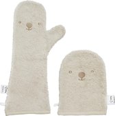 Nifty - Baby Shower Glove met washandje/Lange Washand - Washandjes - Baby Washandje - Combi deal - Vanille