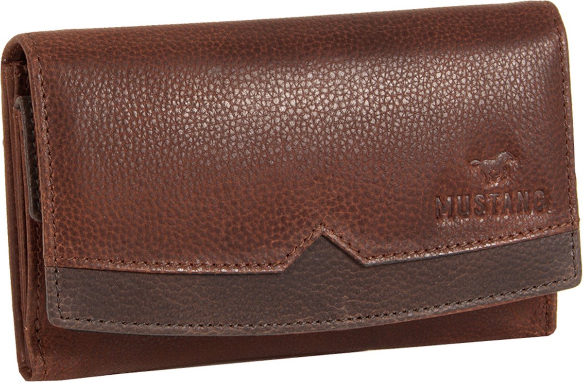 MUSTANG La Spezia Lange Portemonnee - Echt Leer, RFID Bescherming, Cognac Bruin