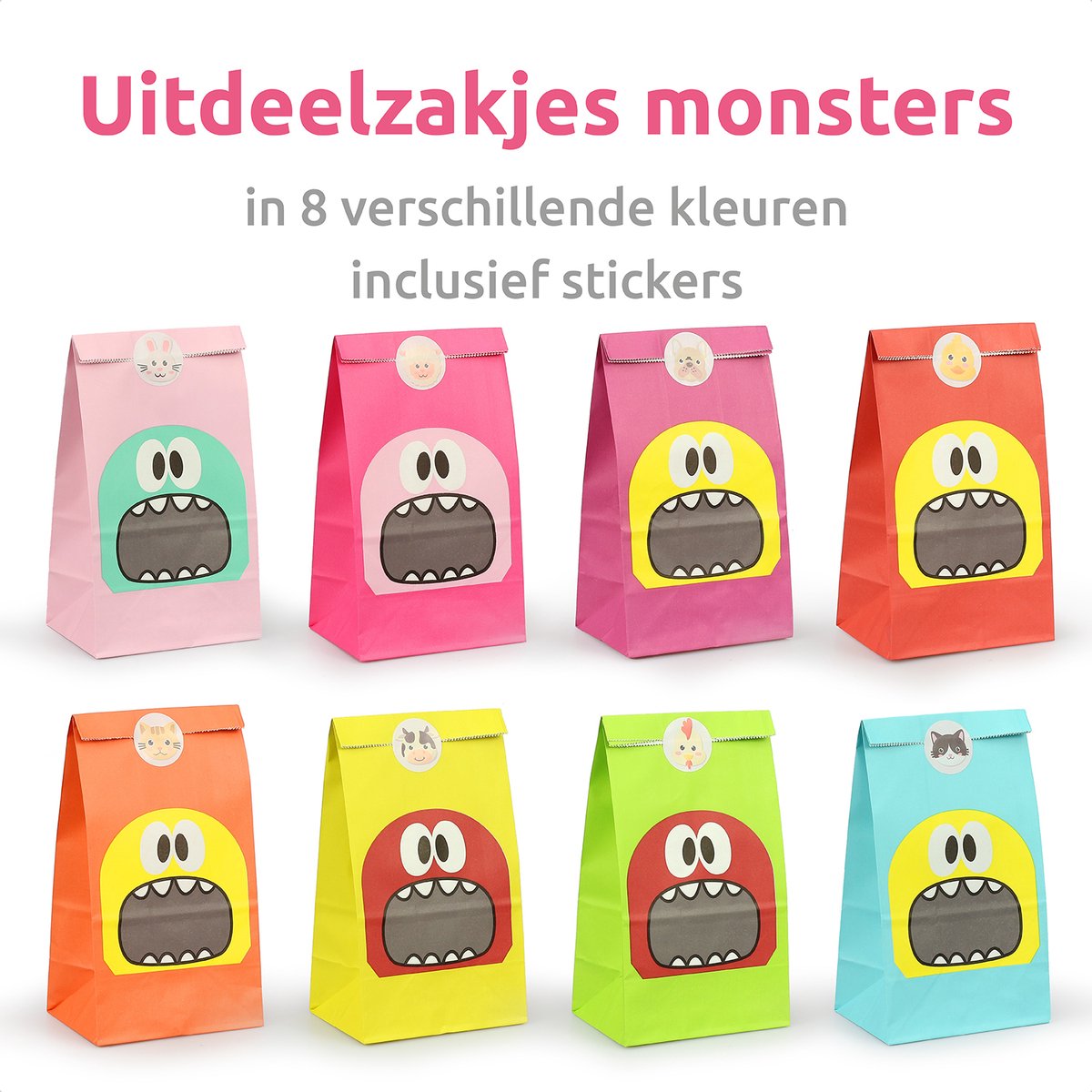 Isa's Friends® Uitdeelzakjes + Stickers - Monsters - 40 stuks - Stevig Papier - Traktatie zakjes — afbeelding 6