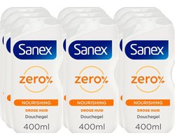 Sanex Zero% Droge Huid Douchegel - 12 x 400 ml - Voordeelverpakking
