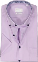 ETERNA modern fit overhemd korte mouw - Oxford - paars (contrast) - Strijkvrij - Boordmaat: 39