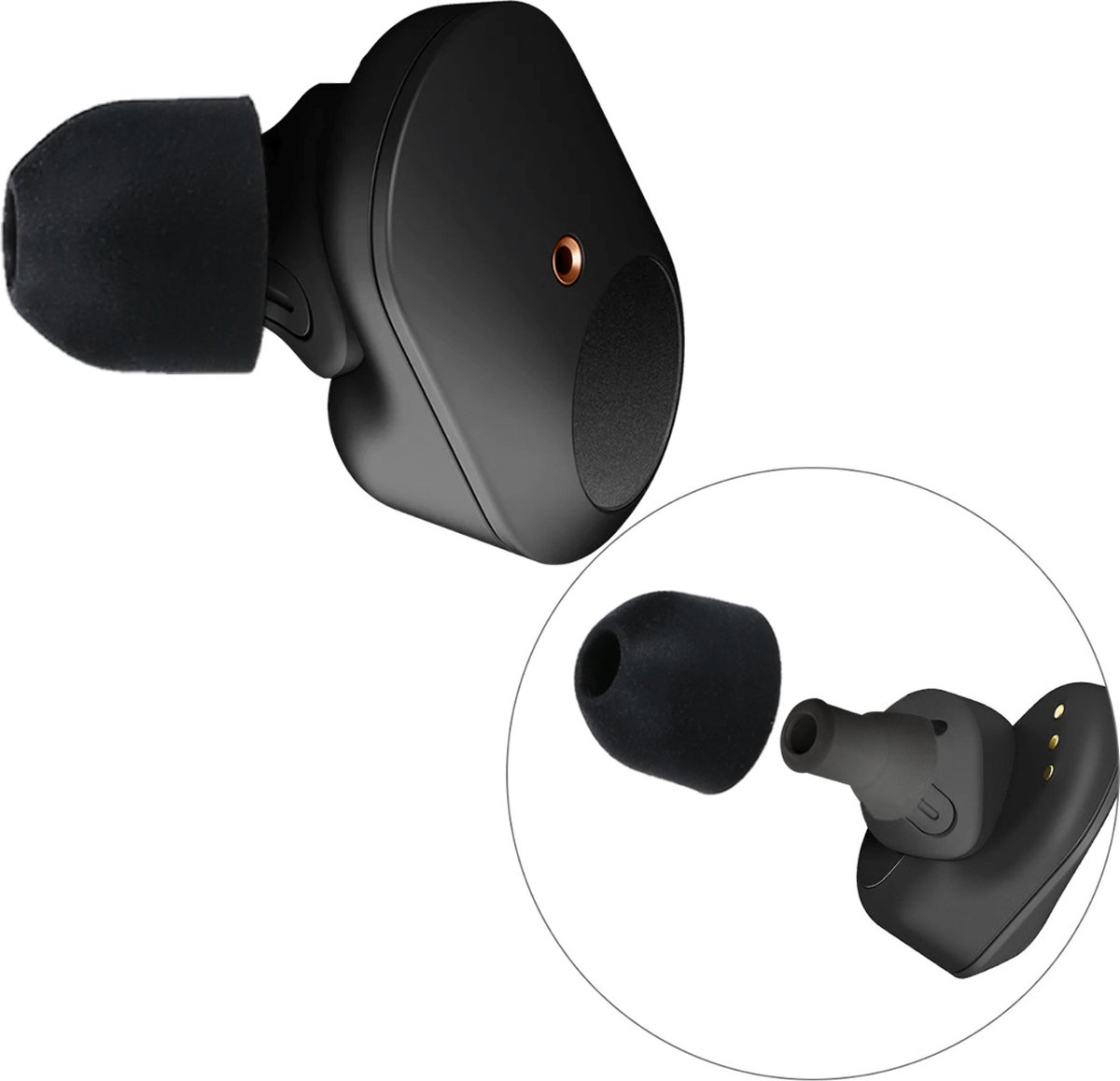kwmobile 14x Reserve covers voor oordopjes geschikt voor Sony WF-1000XM3 / WF-1000XM4 / WF-1000XM5 - 4 maten - Silicone dopjes voor in-ear headphones – foto 2
