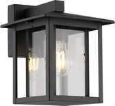 Olucia Amalie - Moderne Buiten wandlamp - Aluminium/Glas - Zwart