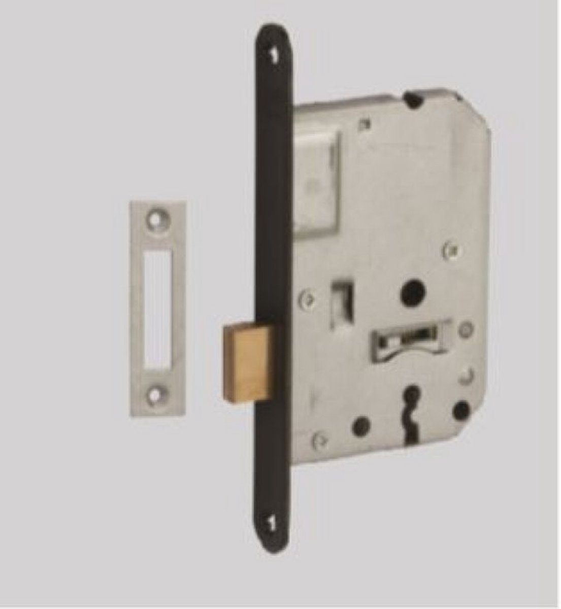 Insteekslot - Zwart - RVS - Nemef - Nemef 1256 - kastslot - links-rechts zwart gelakt