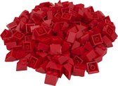 100 Bouwstenen 2x2 dakpan 45 graden | Rood | Compatibel met Lego Classic | Keuze uit vele kleuren | SmallBricks