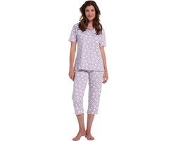 Pastunette doorknoop pyjama capri 20231-102-6 - Paars - 40