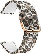 Strap-it Smartwatch bandje 20mm - siliconen bandje leopard / luipaard print geschikt voor Polar Ignite / Ignite 2 / Ignite 3 / Unite / Pacer - Huawei Watch GT 2 42mm / GT 3 42mm / GT 3 Pro 43mm