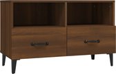 vidaXL - Tv-meubel - 80x36x50 - cm - bewerkt - hout - bruin - eikenkleur