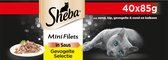 Sheba Mini Filets in saus kattenvoer maaltijdzakjes gevogelte 40 x 85 g