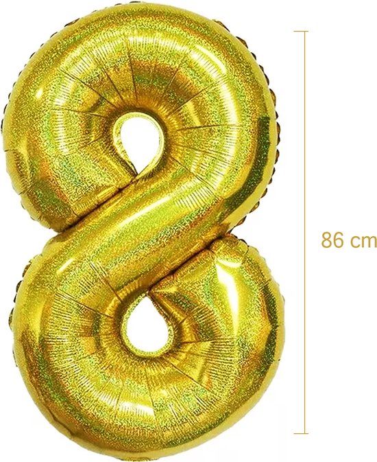 Ballon chiffre doré 86 cm : décoration anniversaire
