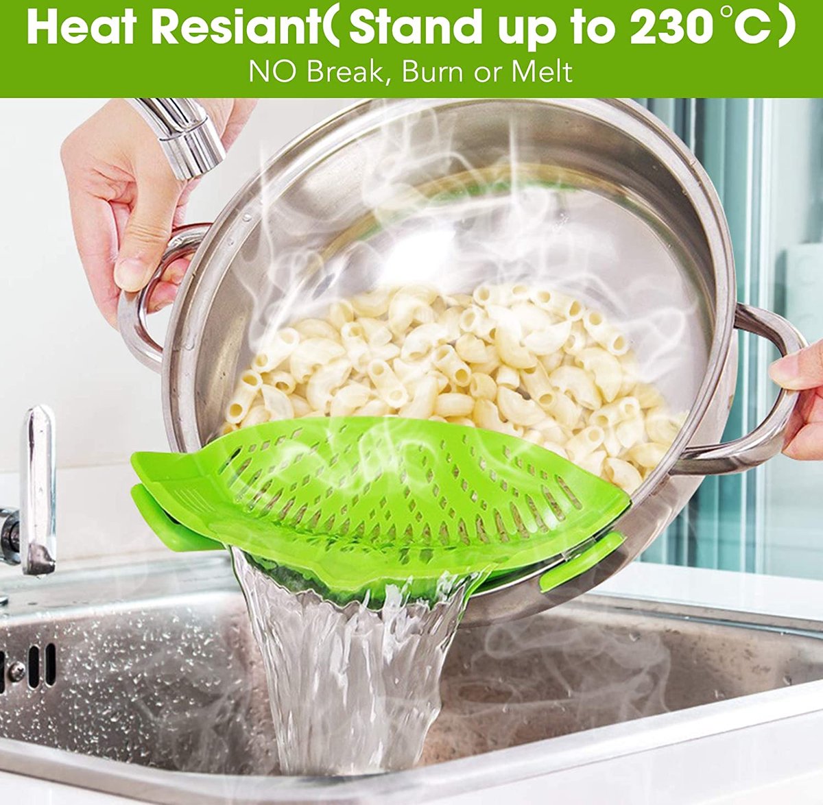 Granny's Kitchen Siliconen Zeef - Vaatwasserbestendige keukenzeef - Pastazeef om op de