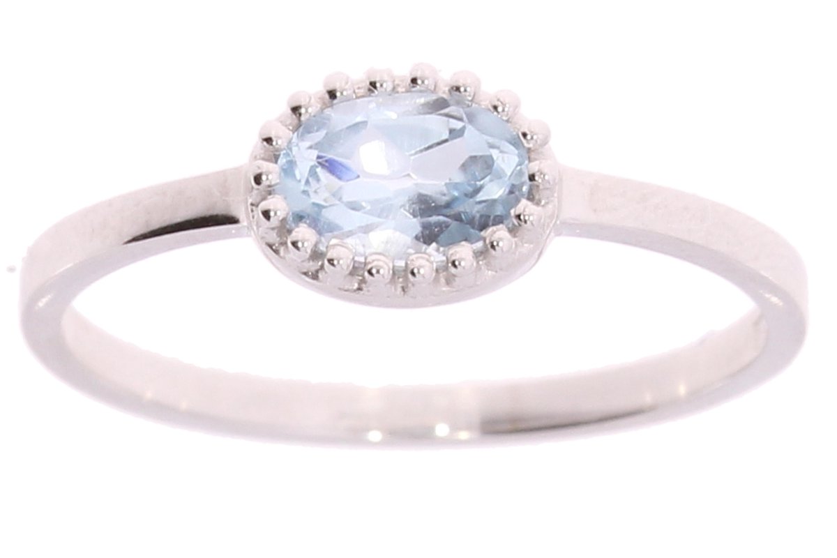 Miss Spring - MSR510BT - witgoud - ring - 14krt – blauw topaas - uitverkoop