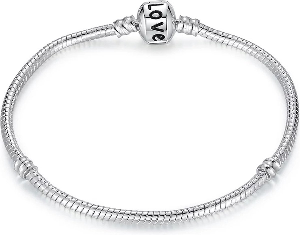 EmmyRovi – Bedelarmband Zilverkleur – Basis Armband – 17 cm (Kleine maat)