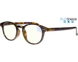 BlueShields TFD003 +2.00 Boston - Beeldschermbril - Leesbril - blauw licht filter lens - Tortoise