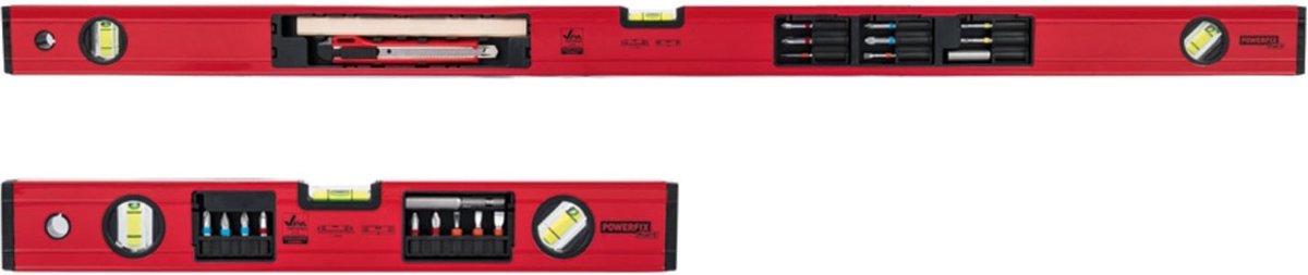 Powerfix Waterpasset met bitjes - 2 stuks - 40 en 100cm