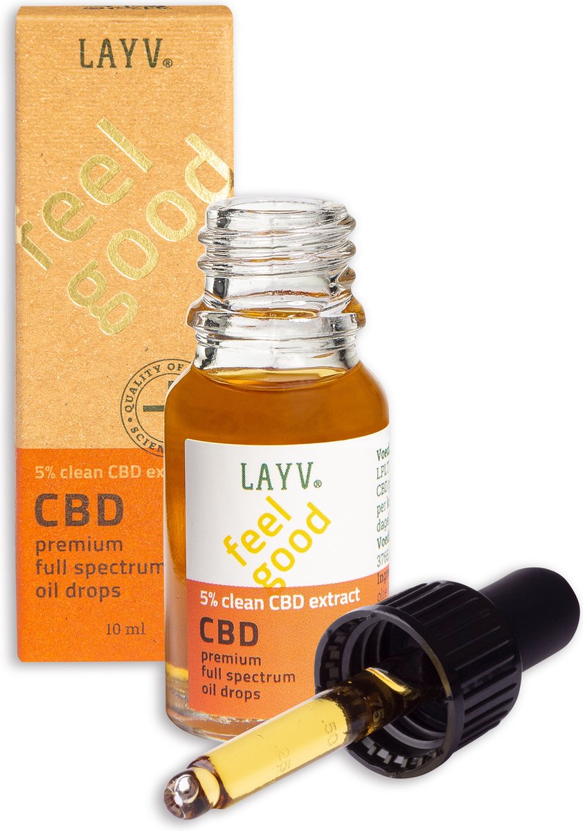 Goedkoopste LAYV® CBD Olie 5 [500 mg] Full Spectrum Druppels - Natuurlijk Extract met Terpenen - Milde Smaak - Vegan - Maximale Potentie