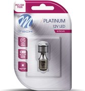 M-Tech LED - P21/5W BAY15d 12V - Platinum 4x Led diode - Platinum - Canbus - Wit - Enkel