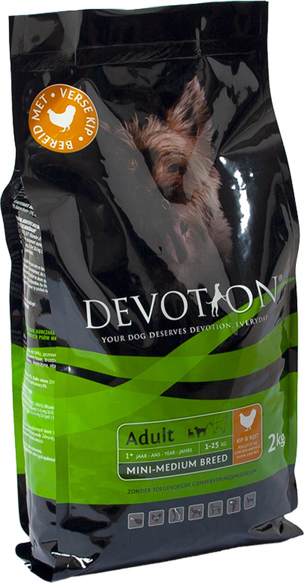 Devotion Adult Mini/Medium Kip en Rijst - 2kg - | bol.com