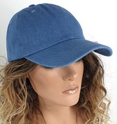 Denim baseball katoenen cap spijkerstof zomerpet kleur lichtblauw maat one size