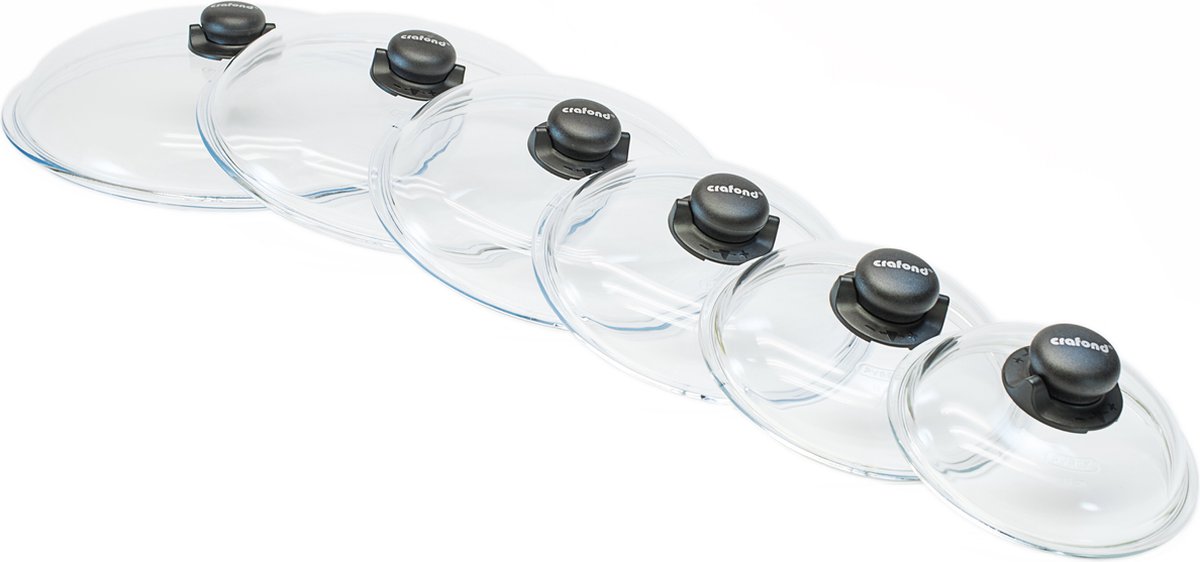 Crafond - Pyrex deksel - Voor pannen met diameter van 24 cm - Transparant