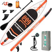 SUP - Funwater Opblaasbare Paddle Board - Stand Up Paddle Board -zwart & oranje -SUPFW03A- 335*84*15cm