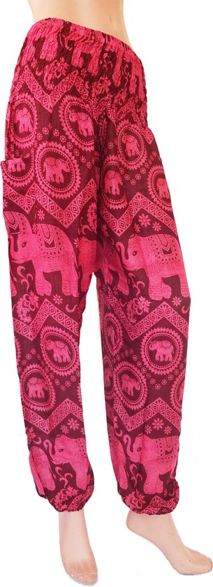 Sarouel - Pantalon de yoga - Pantalon d'été Taille M, 38,40,42 Eléphant rose
