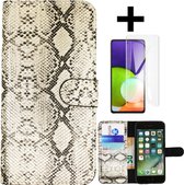 Hoesje Geschikt voor Apple iPhone 7/8 plus Stylish Wallet case Goud + gratis screen protector