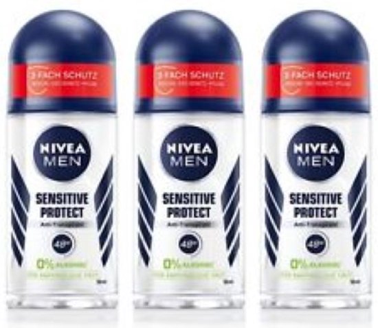 NIVEA MEN Deo Roller Sensitive Protect - Voordeelverpakking 3 x 50 ml