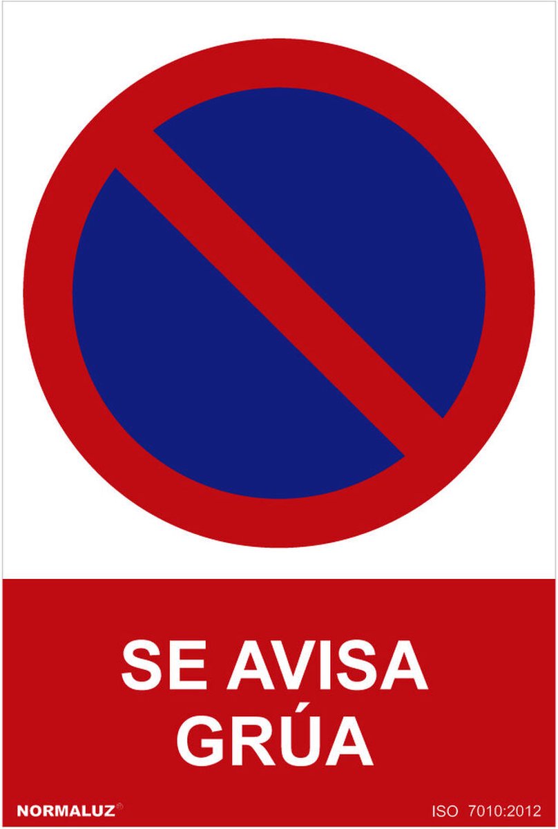 Bord Normaluz Se avisa grúa PVC (30 x 40 cm)