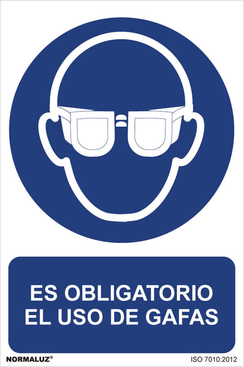 Bord Normaluz Es obligatorio el uso de gafas PVC (30 x 40 cm)