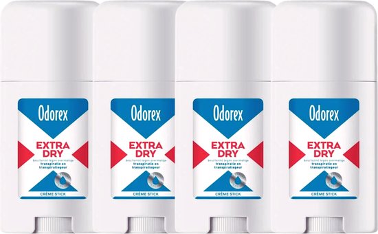 Odorex Extra Dry Deodorant Cream Stick - Langdurige Frisheid en Krachtige Anti Transpiratie Bescherming Zonder Irritaties - 4 x 40ml