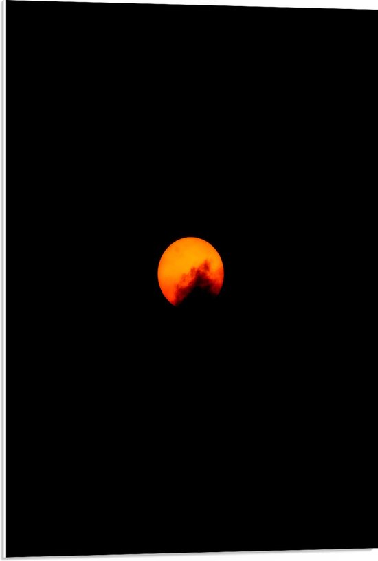 WallClassics - Plaque de Mousse PVC - Soleil Rouge Oranje - Photo 50x75 cm sur Plaque de Mousse PVC (Avec Système d'accrochage)